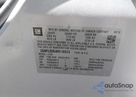 2017 Chevrolet Equinox Ls from USA, damaged, VIN 2GNFLEEK4H6145674